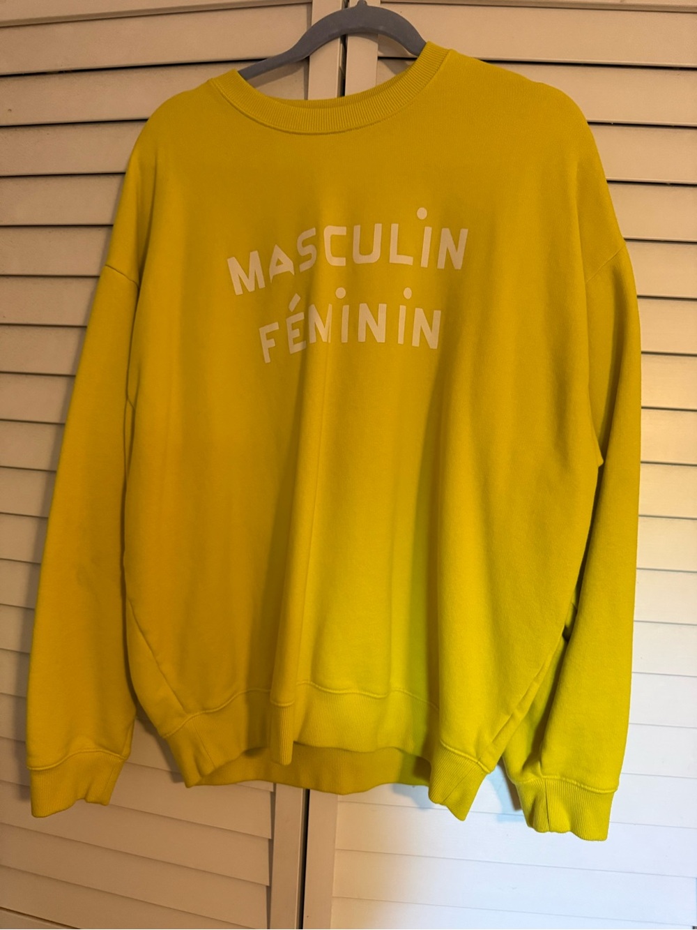 CLARE V bright yellow 'Masculin Féminin' Graphic Sweatshirt